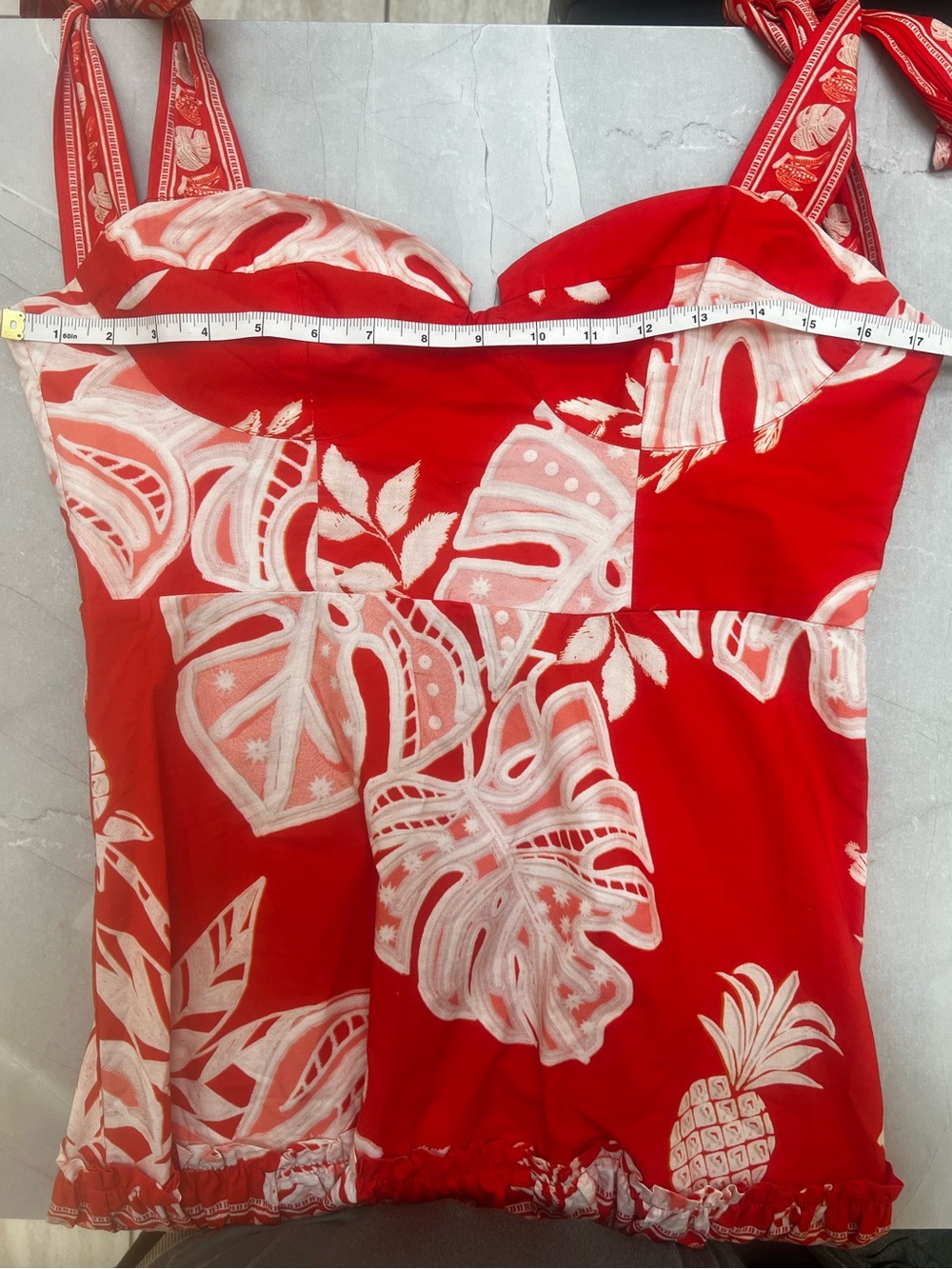 Farm Rio Red Lace Monsteras Midi Dress - Picture 10 of 13